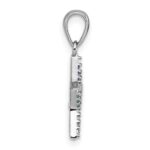 Sterling Silver Rhodium-plated Polished Rainbow Nano Crystals Star With Mini Star Dangle Childrens Pendant - Image 2