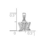 Sterling Silver Madi K Rhodium-plated Polished and Textured Butterfly Childrens Pendant - Image 4