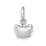 Sterling Silver Madi K Rhodium-plated Enameled Pink Butterfly Childrens Pendant - Image 3