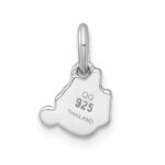 Sterling Silver Rhodium-plated Polished White and Rainbow Enamel Unicorn Cupcake Childrens Pendant - Image 3