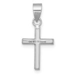 Sterling Silver Rhodium-plated Polished Pink/Blue/Green/Purple Crystal Childrens Cross Pendant - Image 3