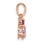 Sterling Silver Rose Gold-plated Polished Round Amethyst, Pink Quartz and Rhodolite Garnet Pendant - Image 2