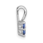 Sterling Silver Rhodium-plated Polished Three Round Sapphires Pendant - Image 2
