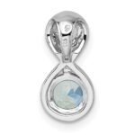 Sterling Silver Rhodium-plated Polished Round Lab Created Paraiba and CZ Infinity Chain Slide Pendant - Image 3