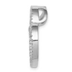 Sterling Silver Rhodium-plated CZ Heart Slide Pendant - Image 2