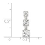 Sterling Silver Rhodium-plated 3-stone CZ Pendant - Image 3