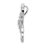 Sterling Silver Rhodium-plated CZ Slide Pendant - Image 2