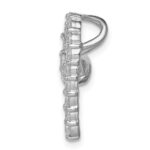 Sterling Silver Rhodium-plated CZ Heart Pendant - Image 2