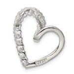 Sterling Silver Rhodium-plated CZ Heart Pendant - Image 4