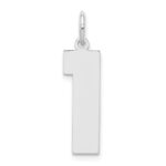 Sterling Silver/Rhodium-plated Polished Number 1 Charm