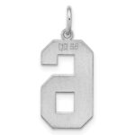 Sterling Silver/Rhodium-plated Polished Number 6 Charm - Image 3