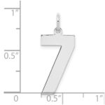 Sterling Silver/Rhodium-plated Polished Number 7 Charm - Image 3