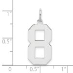Sterling Silver/Rhodium-plated Polished Number 8 Charm - Image 3