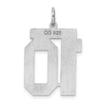 Sterling Silver/Rhodium-plated Polished Number 10 Charm - Image 4