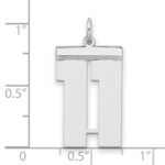 Sterling Silver/Rhodium-plated Polished Number 11 Charm - Image 2
