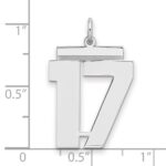 Sterling Silver/Rhodium-plated Polished Number 17 Charm - Image 2