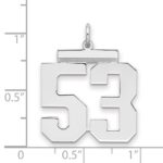 Sterling Silver/Rhodium-plated Polished Number 53 Charm - Image 2