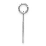 Sterling Silver/Rhodium-plated Satin Number 0 Charm - Image 2