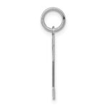 Sterling Silver/Rhodium-plated Satin Number 2 Charm - Image 2