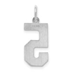 Sterling Silver/Rhodium-plated Satin Number 5 Charm - Image 4