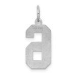 Sterling Silver/Gold-plated Satin Number 6 Charm - Image 3