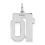 Sterling Silver/Rhodium-plated Satin Number 10 Charm - Image 4