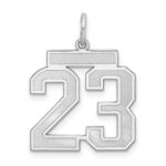 Sterling Silver/Rhodium-plated Satin Number 23 Charm