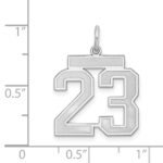 Sterling Silver/Gold-plated Satin Number 23 Charm - Image 4