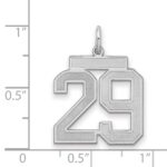 Sterling Silver/Rhodium-plated Satin Number 29 Charm - Image 2