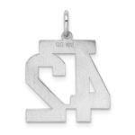 Sterling Silver/Rhodium-plated Satin Number 42 Charm - Image 4
