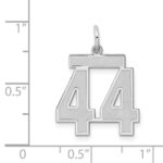 Sterling Silver/Rhodium-plated Satin Number 44 Charm - Image 3