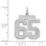 Sterling Silver/Rhodium-plated Satin Number 65 Charm - Image 2