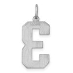 Sterling Silver/Rhodium-plated Satin Number 3 Charm - Image 4