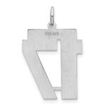Sterling Silver/Rhodium-plated Satin Number 17 Charm - Image 4