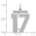 Sterling Silver/Rhodium-plated Satin Number 17 Charm - Image 3