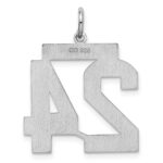 Sterling Silver/Rhodium-plated Satin Number 24 Charm - Image 4