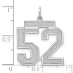 Sterling Silver/Rhodium-plated Satin Number 52 Charm - Image 3