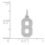 Sterling Silver/Rhodium-plated Satin Number 8 Charm - Image 3