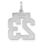 Sterling Silver/Rhodium-plated Satin Number 23 Charm - Image 4