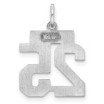 Sterling Silver/Rhodium-plated Satin Number 25 Charm - Image 4