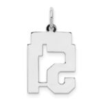 Sterling Silver/Rhodium-plated Satin Number 51 Charm - Image 4