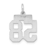 Sterling Silver/Rhodium-plated Satin Number 58 Charm - Image 4