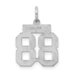 Sterling Silver/Rhodium-plated Satin Number 88 Charm - Image 4