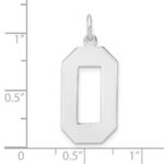 Sterling Silver/Rhodium-plated Polished Number 0 Charm - Image 4