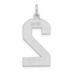 Sterling Silver/Rhodium-plated Polished Number 2 Charm - Image 3