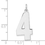 Sterling Silver/Rhodium-plated Polished Number 4 Charm - Image 4