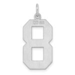 Sterling Silver/Rhodium-plated Polished Number 8 Charm - Image 3
