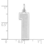Sterling Silver/Rhodium-plated Satin Number 1 Charm - Image 4