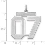 Sterling Silver/Rhodium-plated Satin Number 07 Charm - Image 4