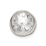 Sterling Silver Round CZ Chain Slide - Image 4